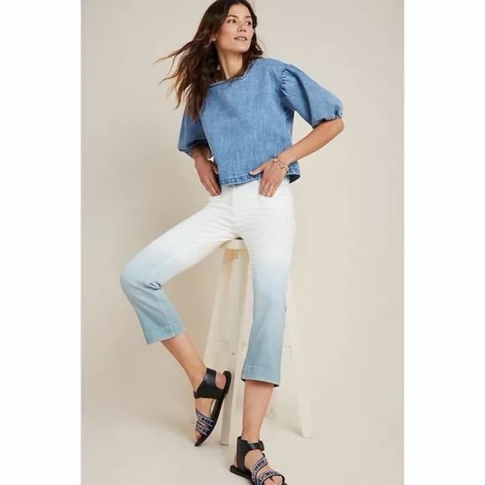 NWT Anthropologie Pilcro Ultra High Rise Dip Dyed Slim Jeans - sz 30